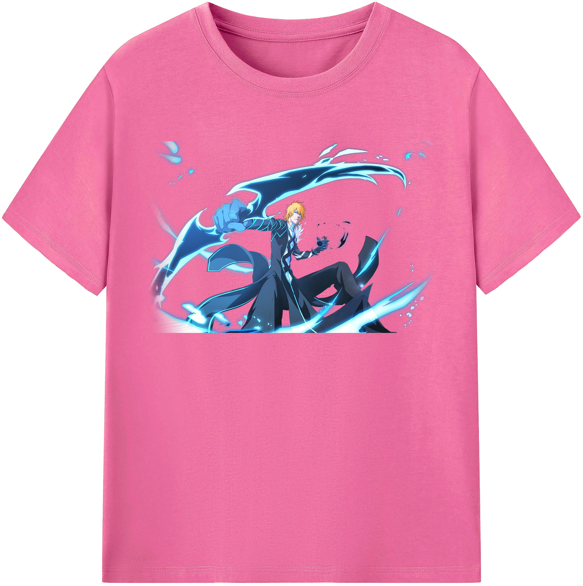 （画像用） ブリーチ 黒崎一護（くろさき いちご）BLEACH Kurosaki Ichigo レディースカジュアルプリントTシャツ（綿100％）